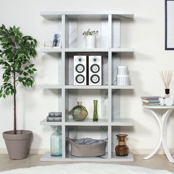 オープンシェルフ５段　大理石柄