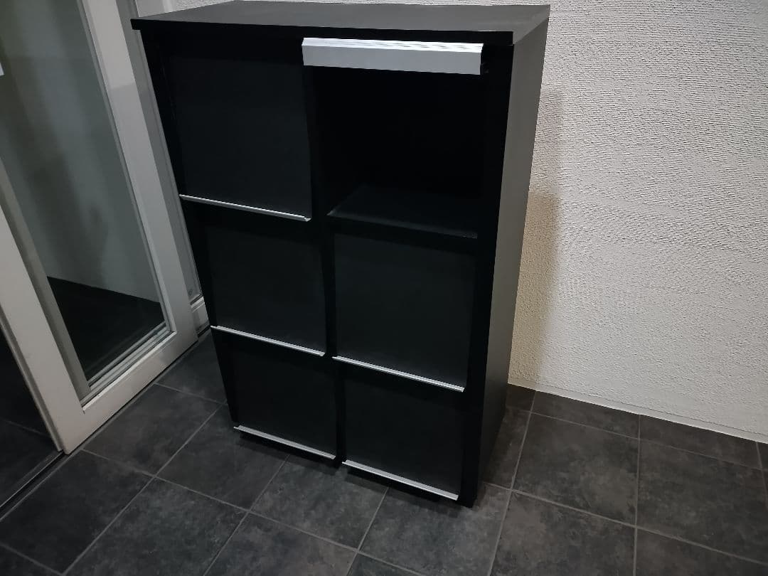 木製ディスプレイラック 本棚 フラップ扉