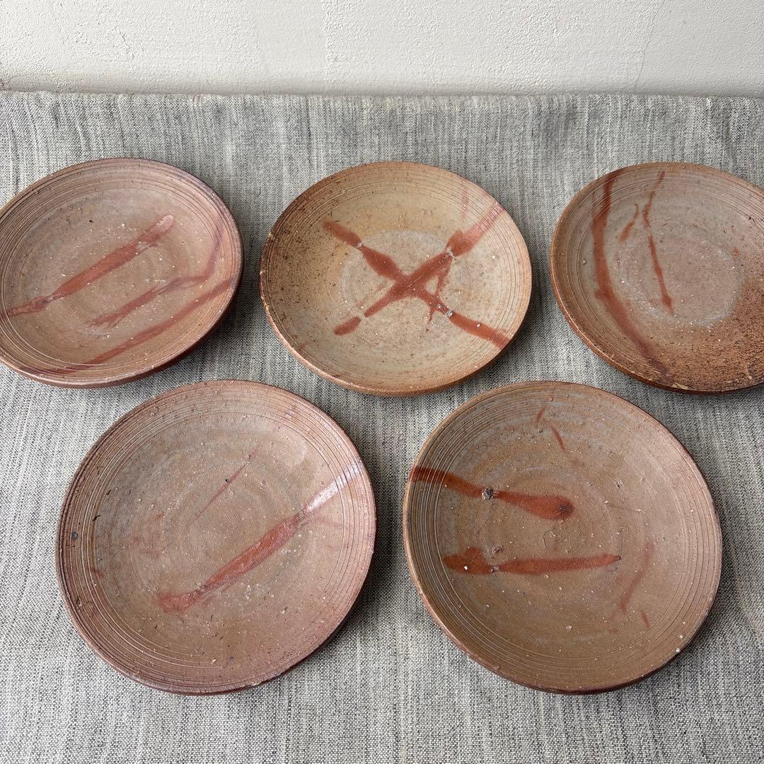 備前焼 火襷 銘々皿 取皿 13cm 5枚 在銘 - メルカリ