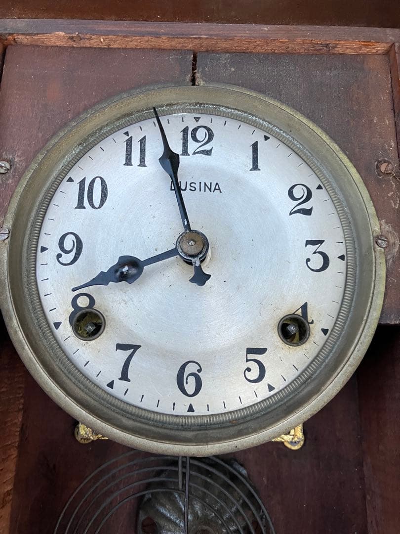 昭和レトロ アンティーク 柱時計 ゼンマイ振り子時計 ボンボン ねじ