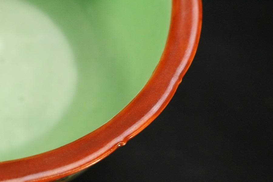 中国美術 粉彩 花鳥紋 珊瑚釉 遊高台 洗 φ14cm 光緒年製(LC255) - メルカリ