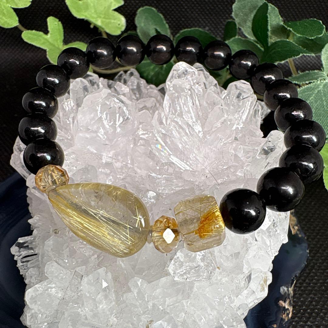 ＊野村早代様お取置き3/1＊ルチルクォーツ　雫とキューブ　シュンガイド