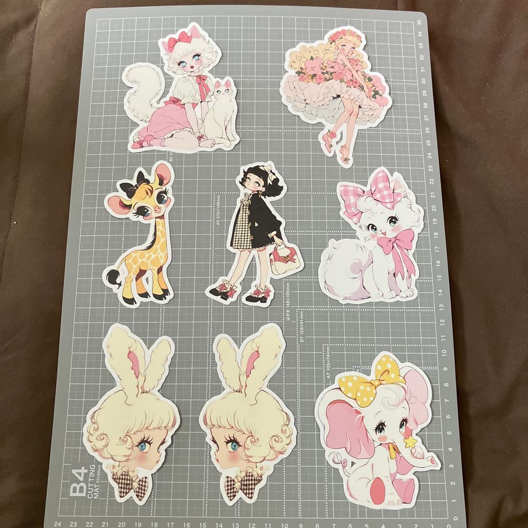 《カット済み》rio_ykr様★レトロな女の子②　コラージュ素材