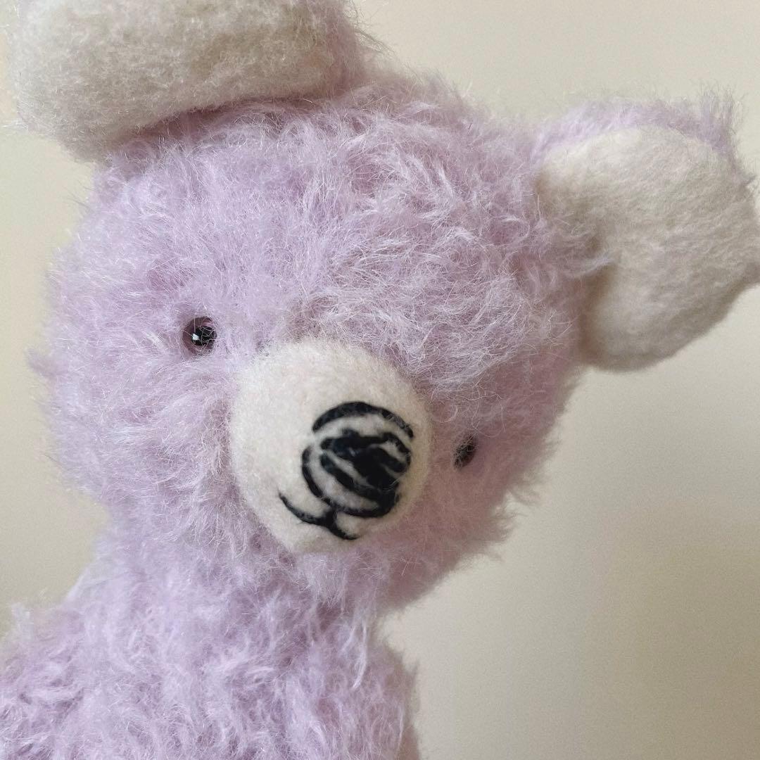 グレープパープルのテディベア アーティストベア 海外作家様 ハンドメイド くま