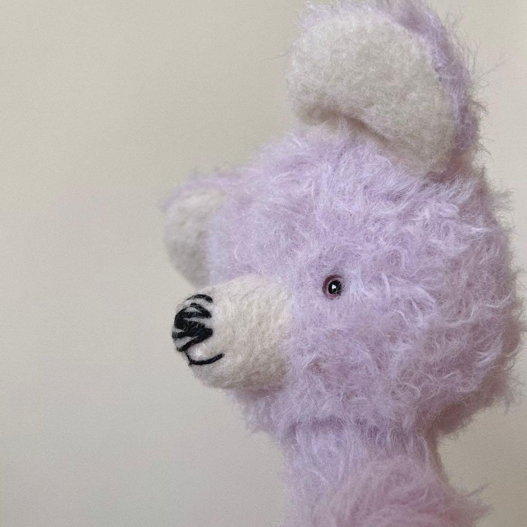 グレープパープルのテディベア アーティストベア 海外作家様 ハンドメイド くま