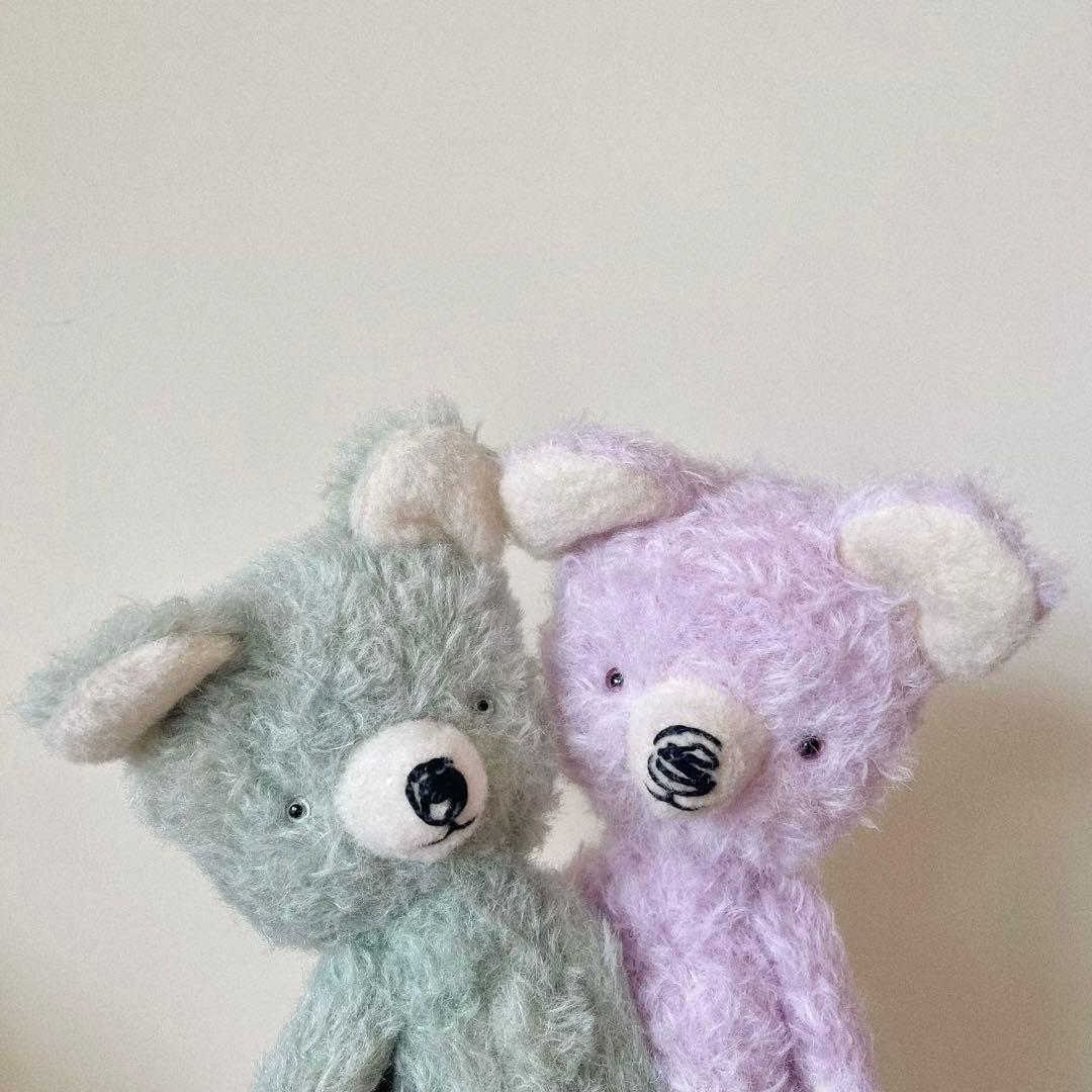 グレープパープルのテディベア アーティストベア 海外作家様 ハンドメイド くま