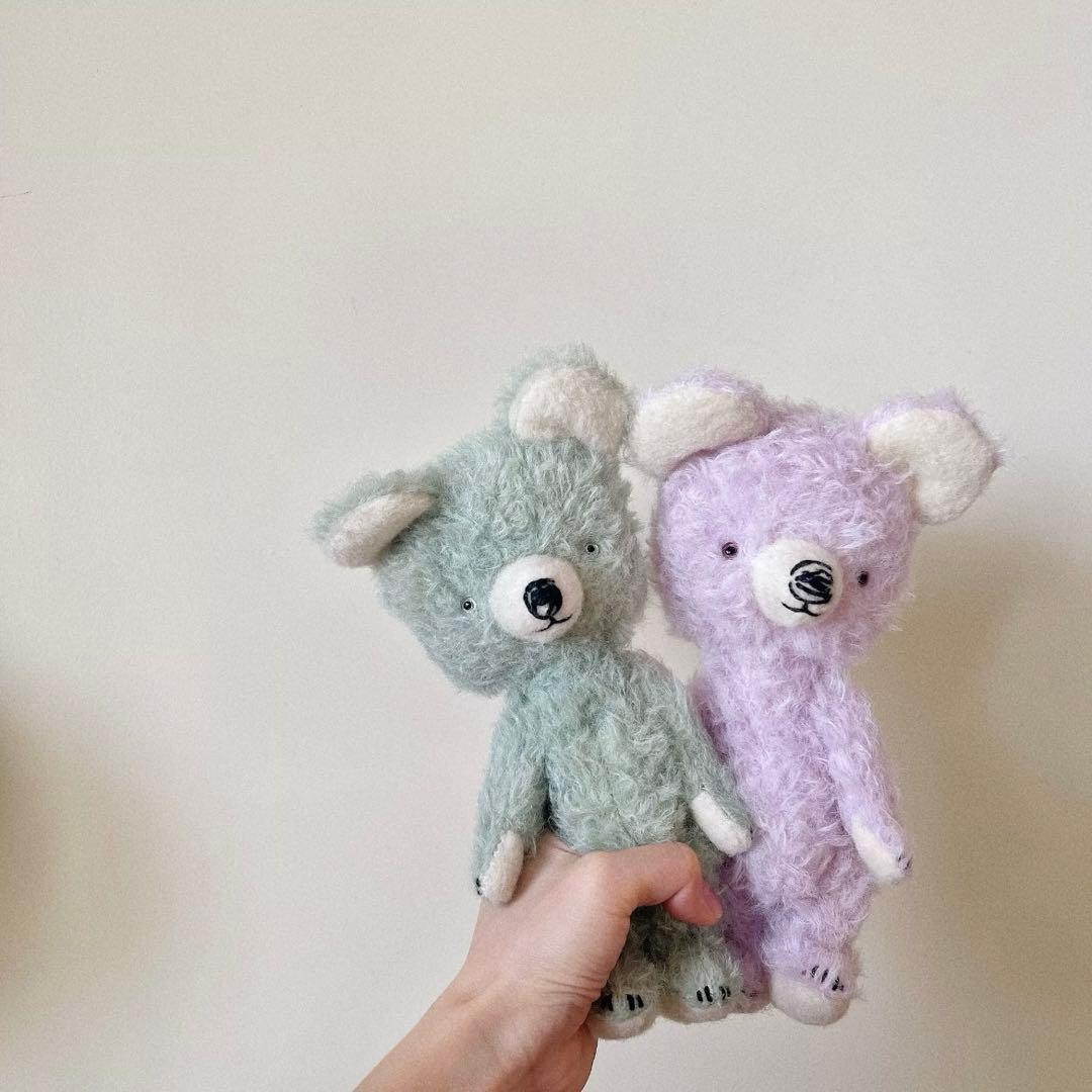 グレープパープルのテディベア アーティストベア 海外作家様 ハンドメイド くま