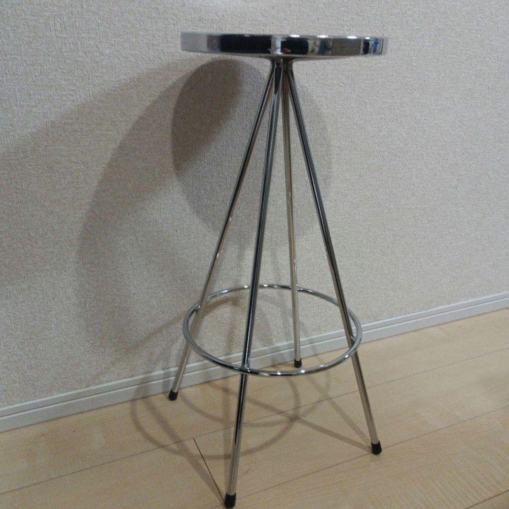 希少　ステンレス製　カウンターチェア　バーチェア　スツール