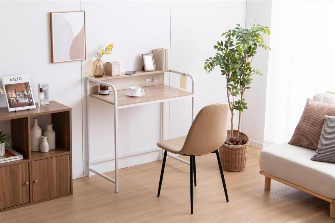 《新品・送料無料》【幅80cm】Keily 棚付きデスク