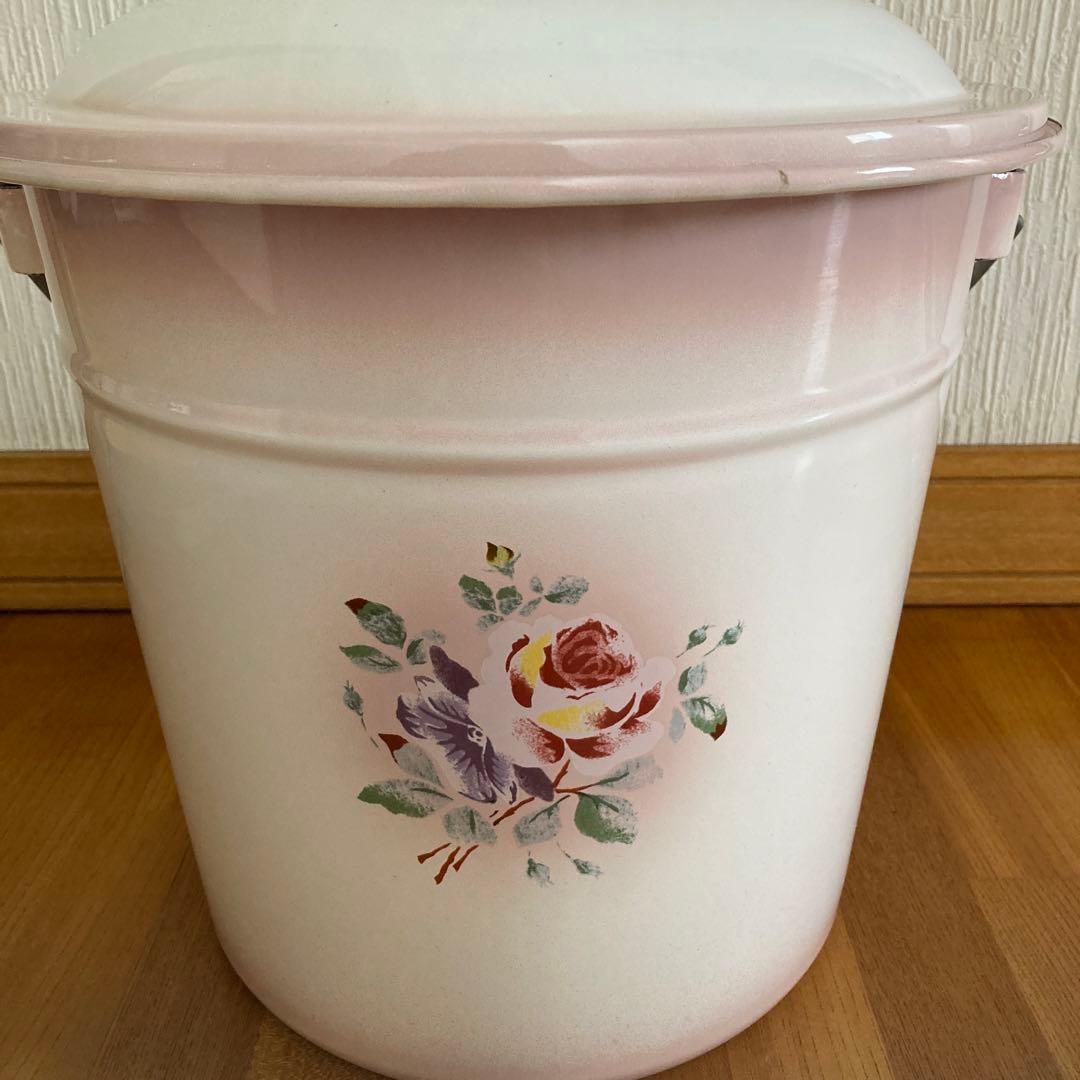 ◆美品◆ イマン プリンセスローズ ホーローストッカー　ピンク