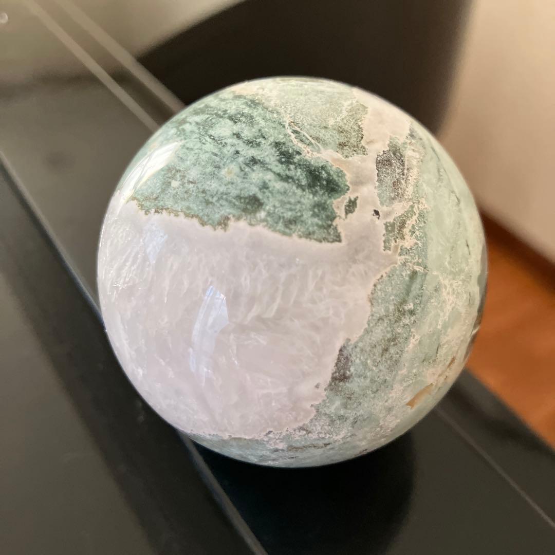 g'sさま専用ユニコーンジャスパーシリカ　スフィア　天然石置物　D147