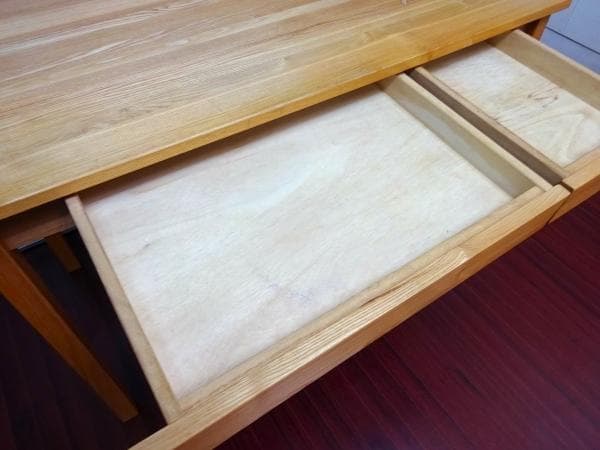 無印良品 タモ材 デスク 引出し付