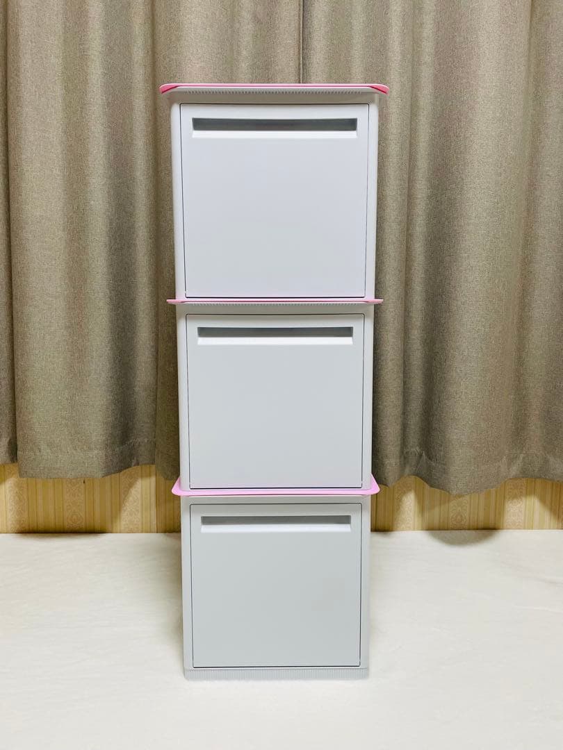 3個セット/タッパーウェア/マルチオーガナイザー/キャスター付きパレット/ピンク