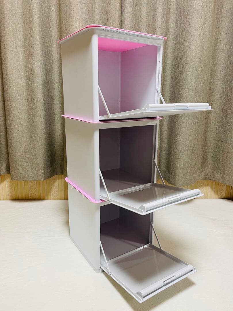 3個セット/タッパーウェア/マルチオーガナイザー/キャスター付きパレット/ピンク