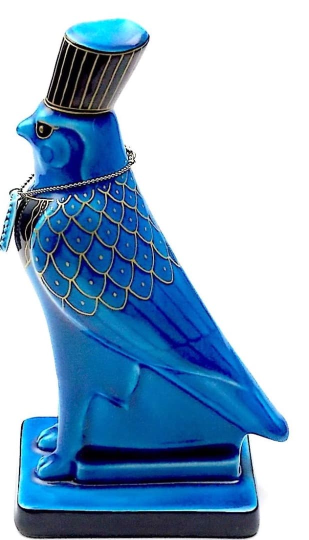 新品　幸兵衛窯 青釉オーナメント ホルス 古代エジプトの神　タカの置物