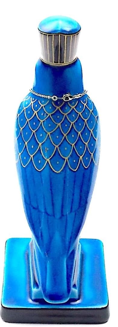 新品　幸兵衛窯 青釉オーナメント ホルス 古代エジプトの神　タカの置物