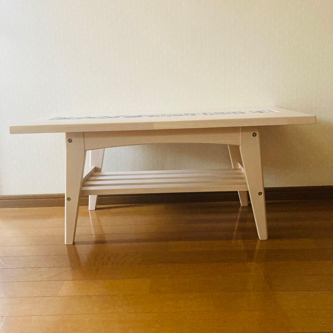 かわいい！おしゃれ！モザイクタイル ローテーブル　ブルー