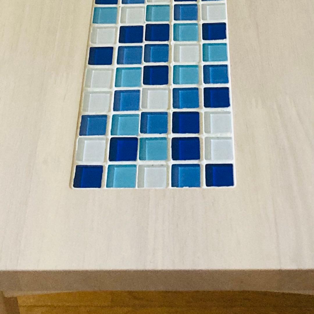 かわいい！おしゃれ！モザイクタイル ローテーブル　ブルー