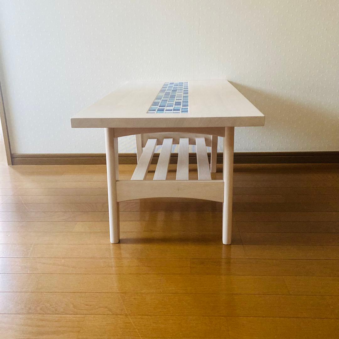 かわいい！おしゃれ！モザイクタイル ローテーブル　ブルー