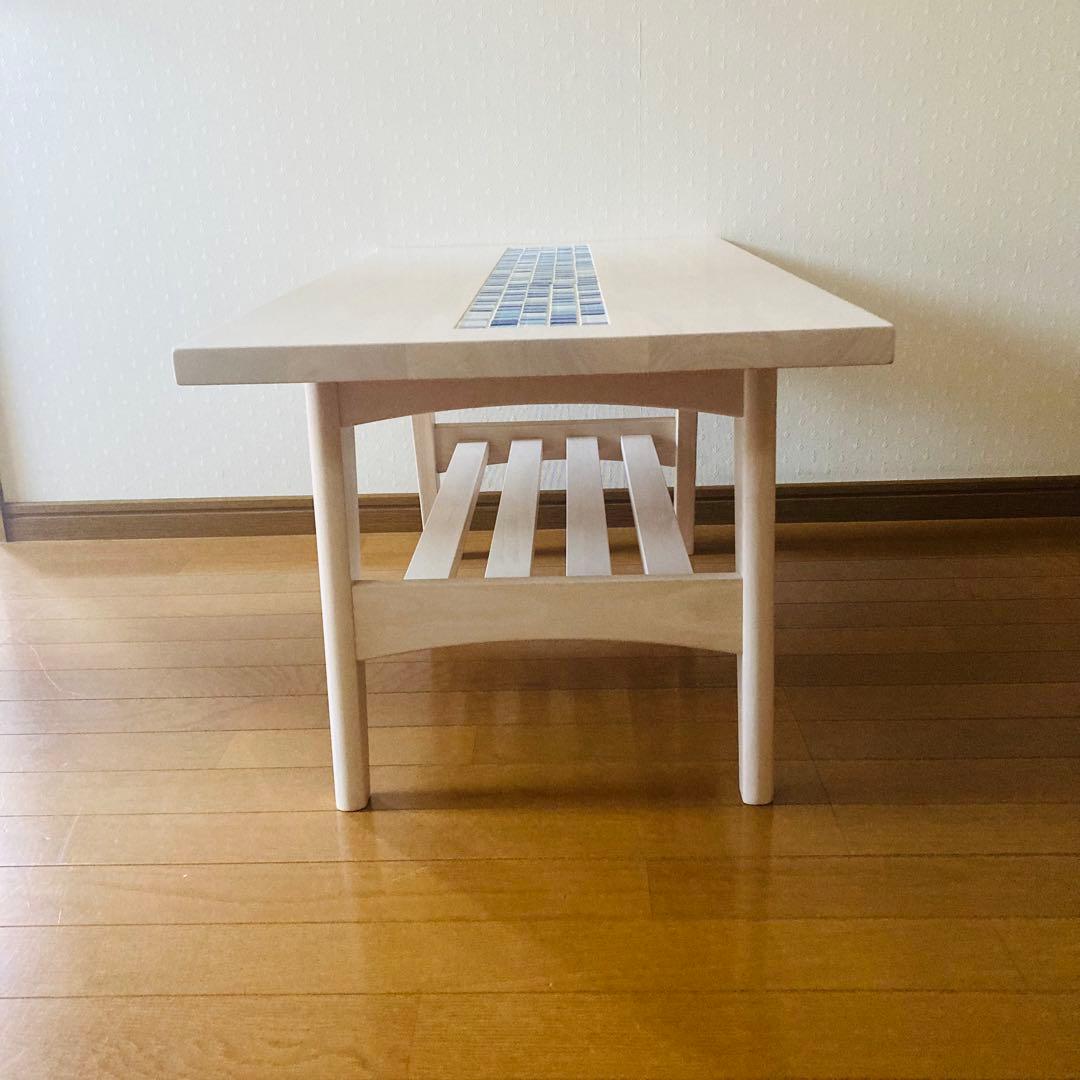 かわいい！おしゃれ！モザイクタイル ローテーブル　ブルー