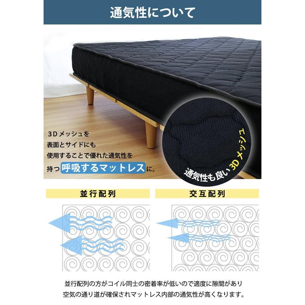 3Dメッシュ ポケットコイルマットレス SSSサイズ [10000]