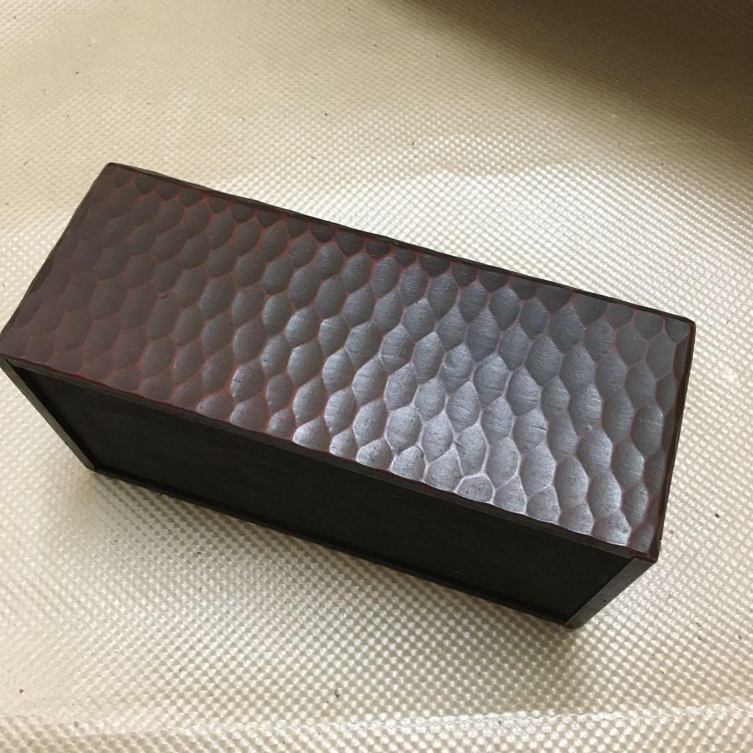 0878 牡丹 ティッシュボックス 木製　鎌倉彫 調