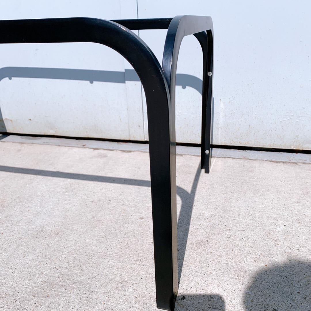 【送料込】ミッドセンチュリー アイアンフレーム ガラスローテーブル 昭和レトロ