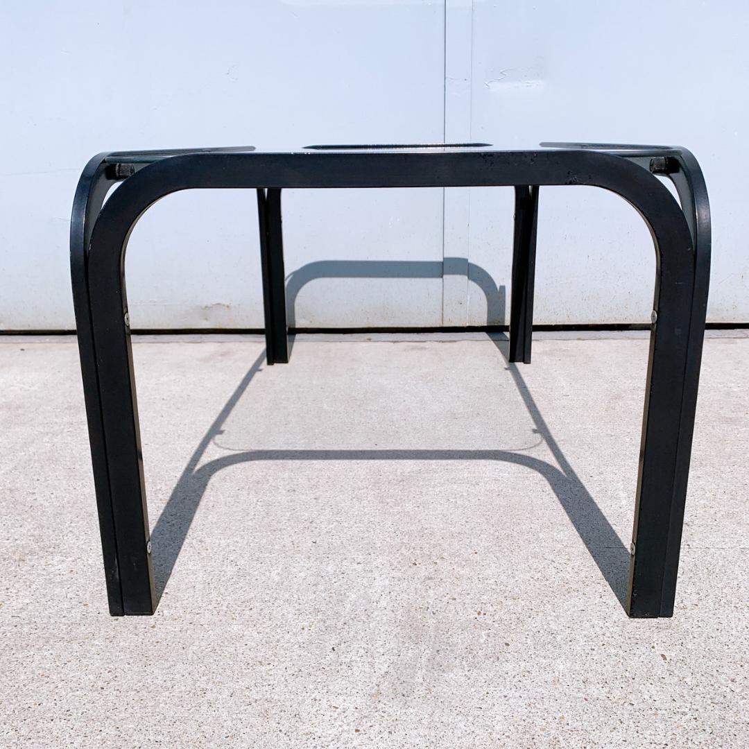 【送料込】ミッドセンチュリー アイアンフレーム ガラスローテーブル 昭和レトロ