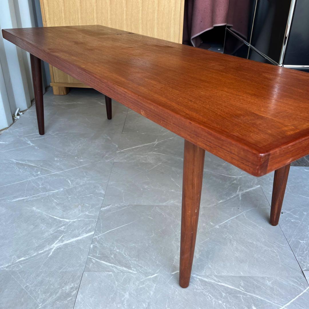 取付無料！おしゃれアンティーク家具 チーク材 天然無垢材ローテーブル ベンチ✨