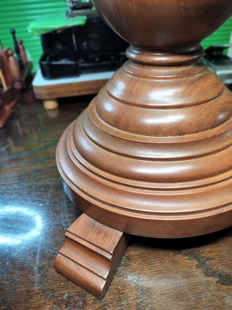 【ブラジル製】極太天然木挽物１本脚テーブルベースヴィンテージアンティーク