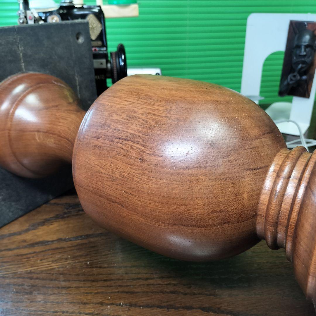 【ブラジル製】極太天然木挽物１本脚テーブルベースヴィンテージアンティーク