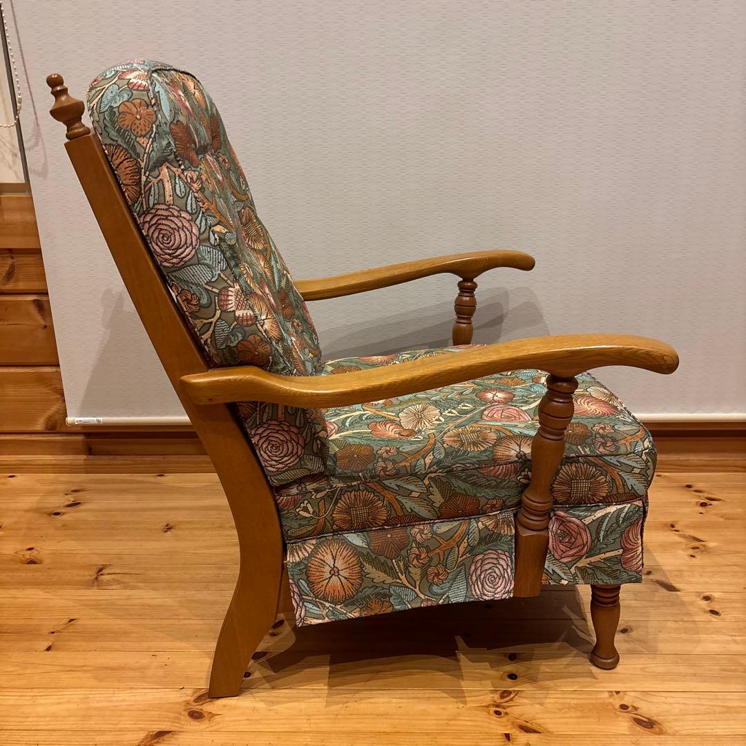 飛騨家具　穂高リビングチェアハイバック両肘付き