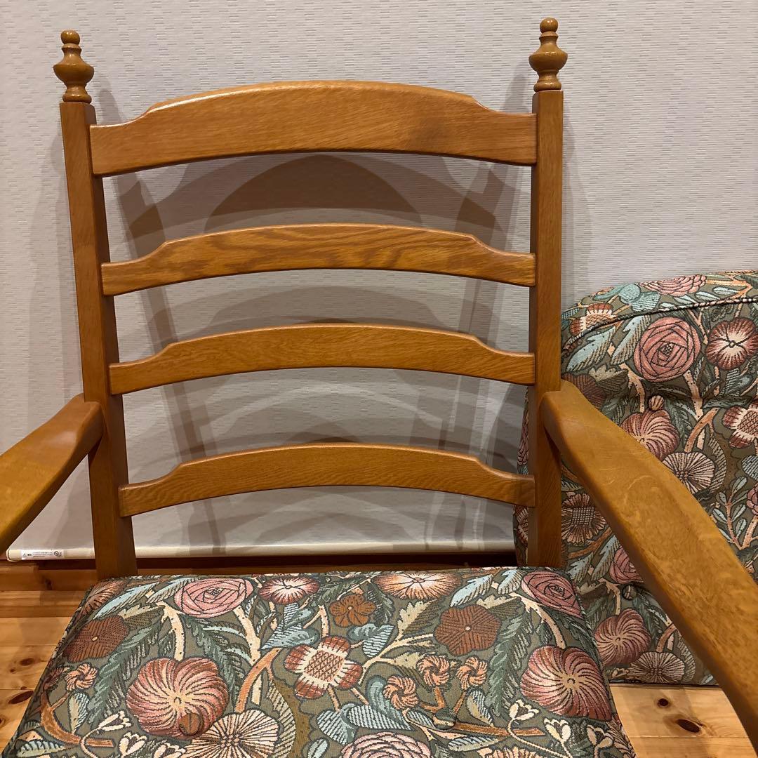 飛騨家具　穂高リビングチェアハイバック両肘付き