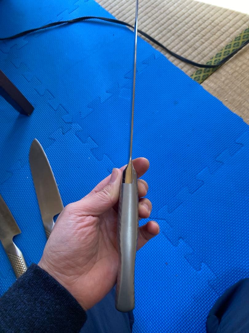 新品 刀舟技研 牛刀包丁 刀舟 鎚目モナカハンドル210㍉ 牛刀 (右利き用)