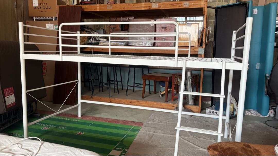 ホワイト メタル ロフトベッド