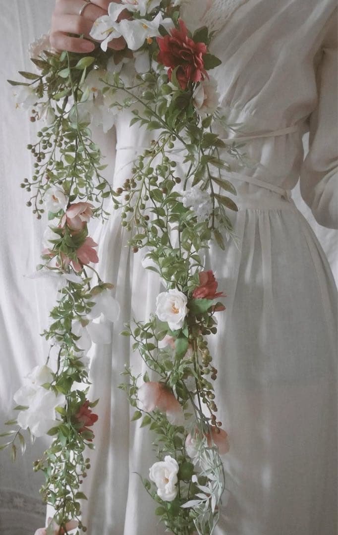 【美品】ウェディング フラワーガーランド ブーケ 約180cm 花束 結婚式