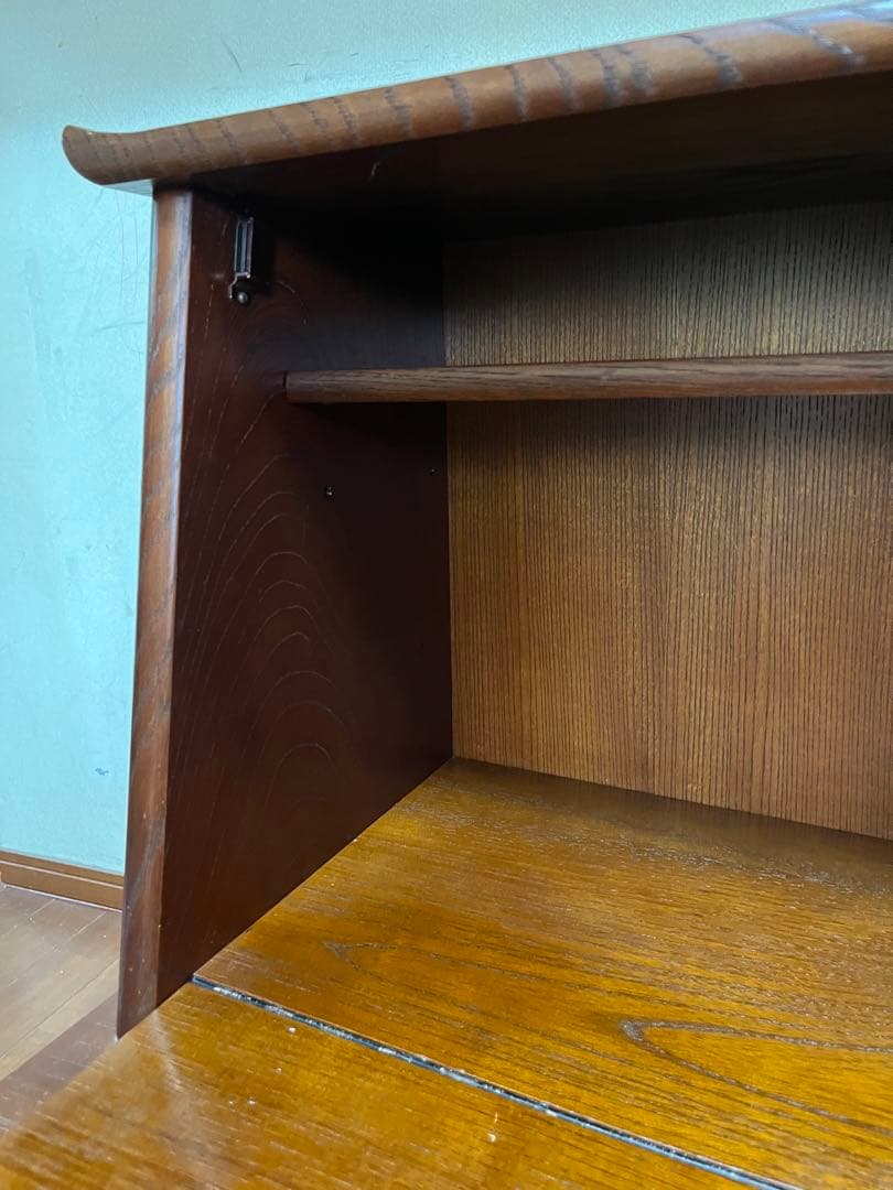 天然木 ケヤキ材 和製ヴィンテージ ライティングビューロー