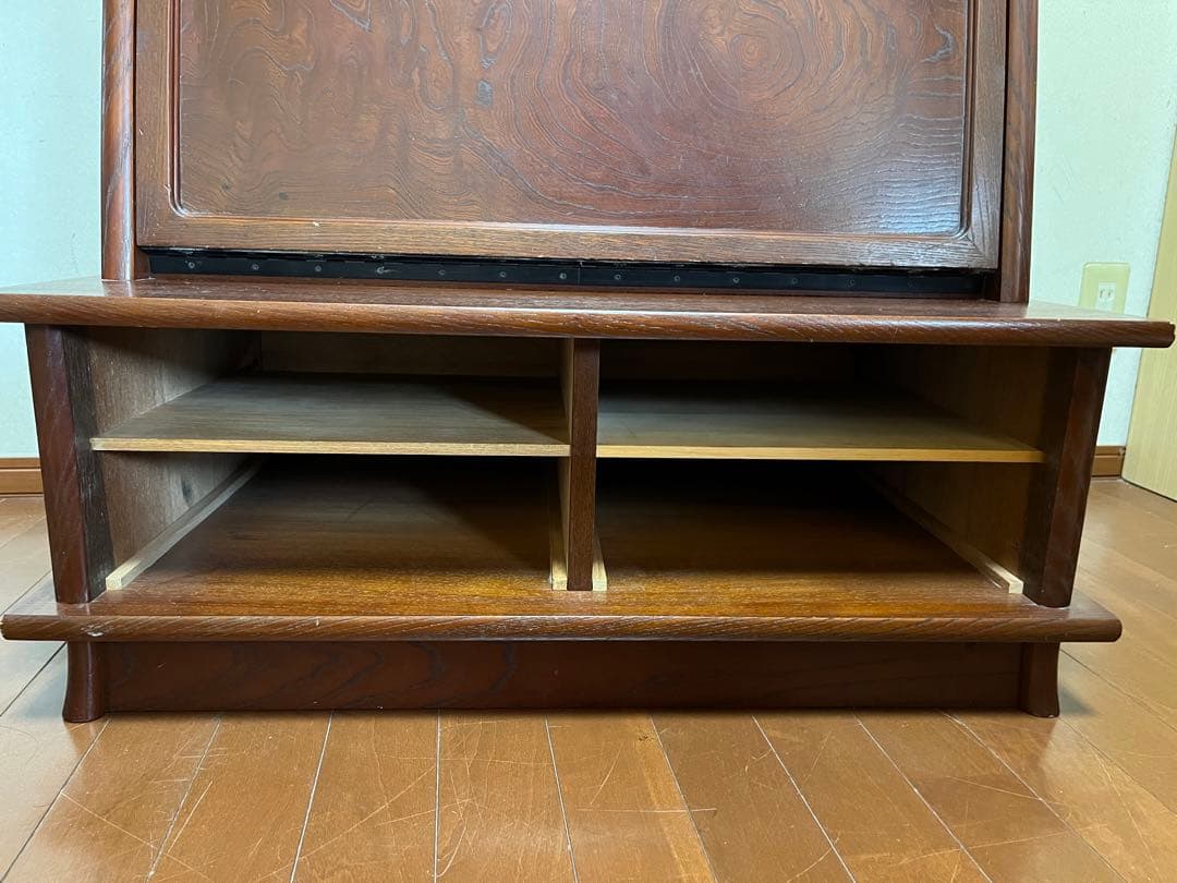 天然木 ケヤキ材 和製ヴィンテージ ライティングビューロー