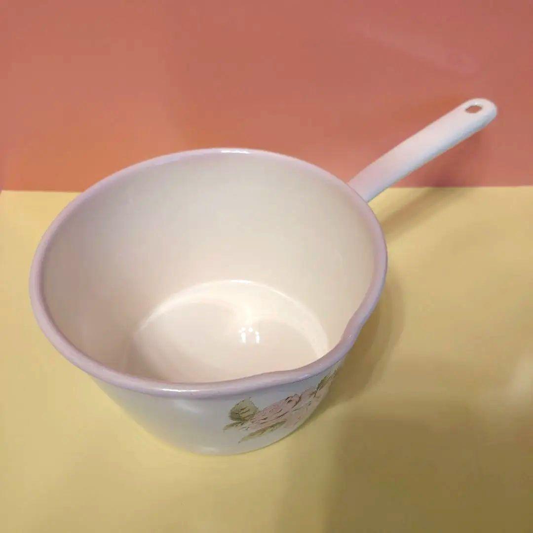 imane イマン】 ダイアナローズ ソースパン大 ホーロー製 旧商品希少