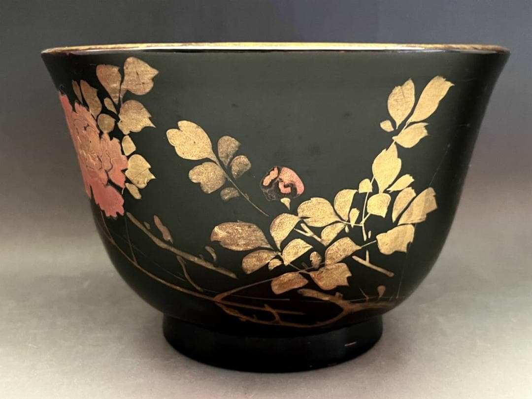 鉢■時代有り 豊楽焼 江戸時代 豊木 唐草紋 織部 古い貫入菓子器 桐箱 骨董■