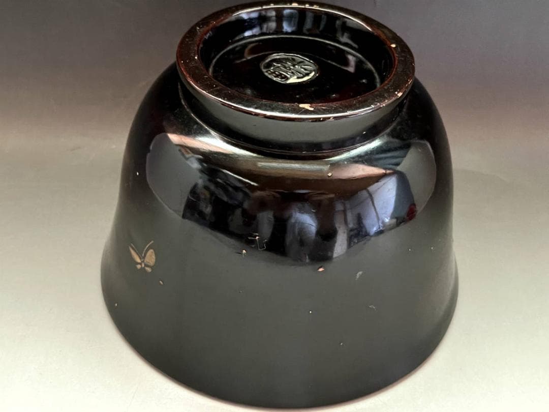 鉢■時代有り 豊楽焼 江戸時代 豊木 唐草紋 織部 古い貫入菓子器 桐箱 骨董■