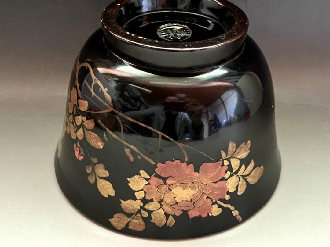 鉢■時代有り 豊楽焼 江戸時代 豊木 唐草紋 織部 古い貫入菓子器 桐箱 骨董■