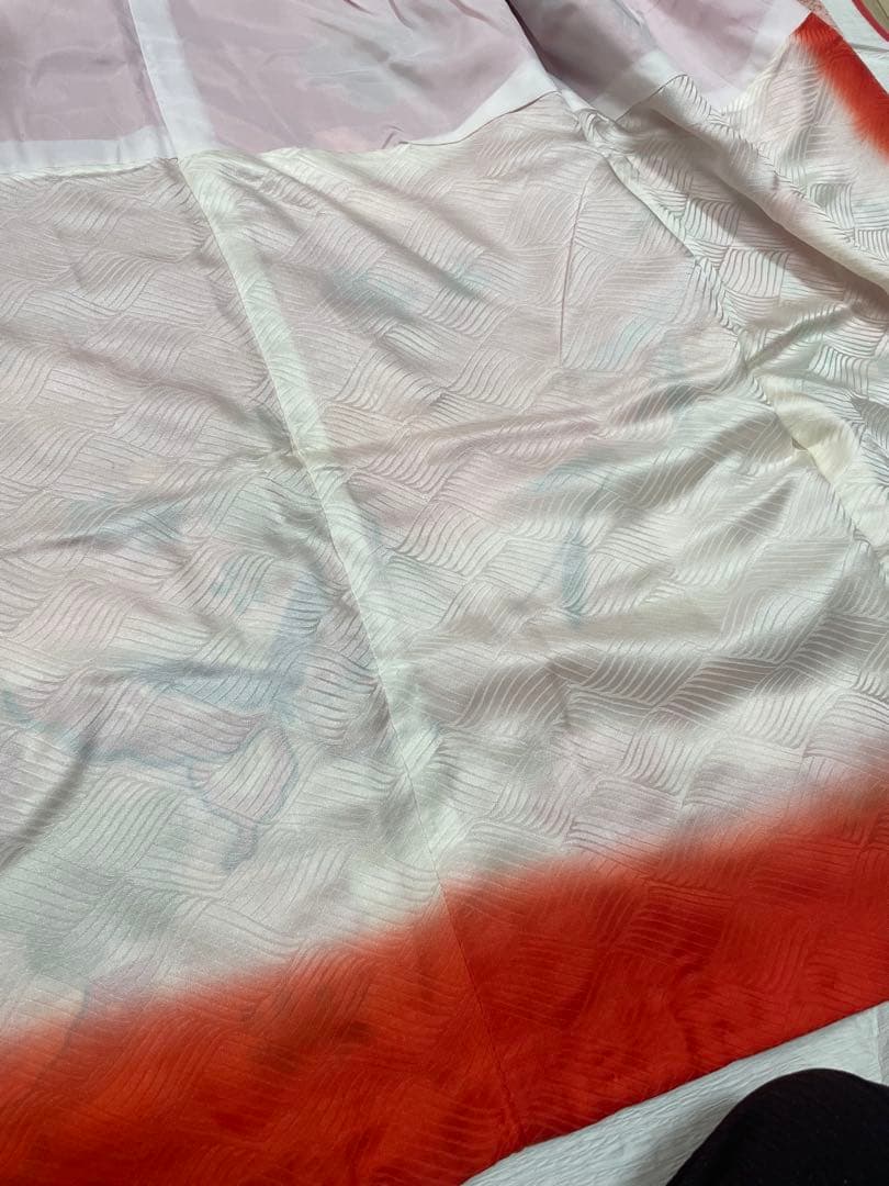 七五三用 赤い蝶と花模様 着物セット