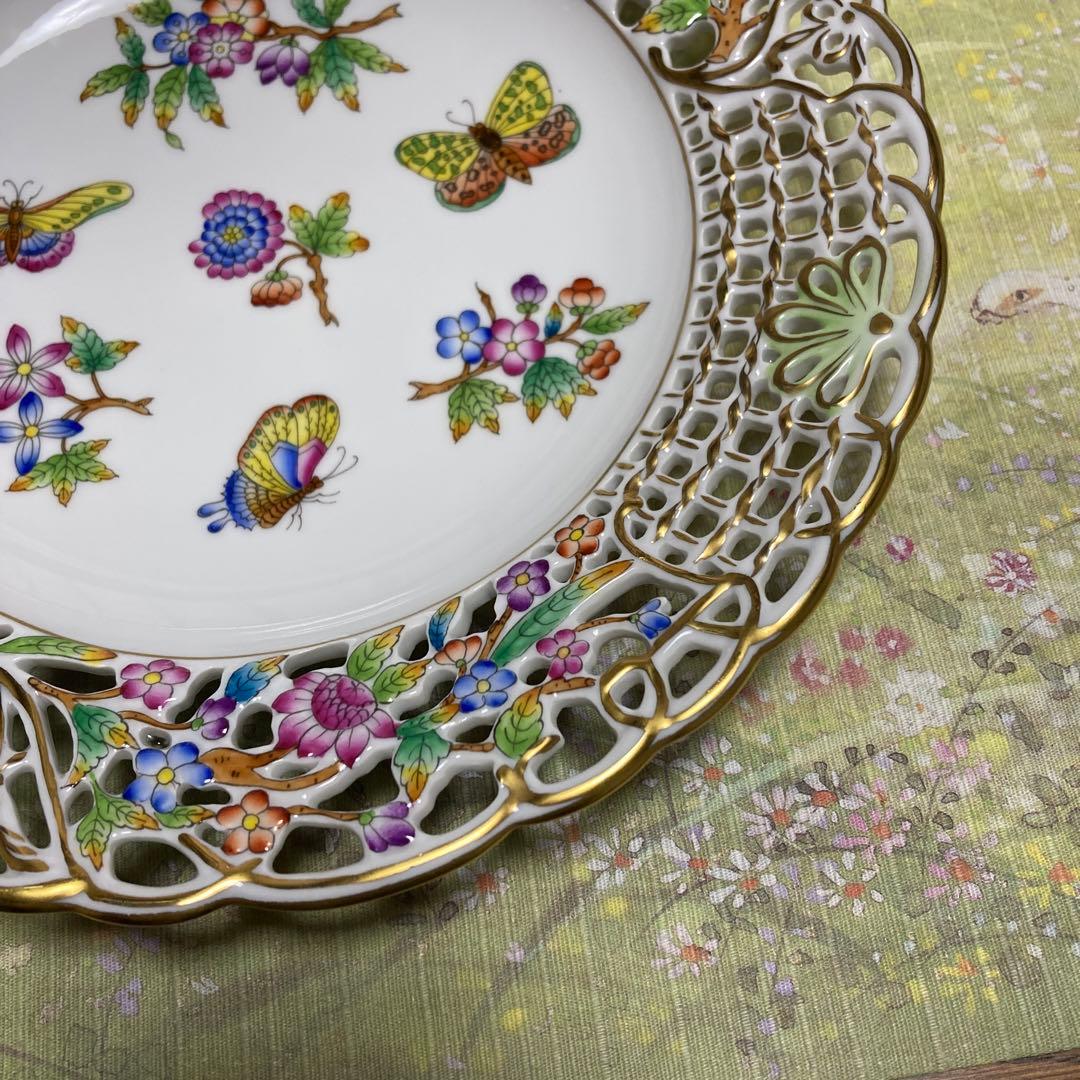 ヘレンド　ヴィクトリアブーケ　透かしプレート