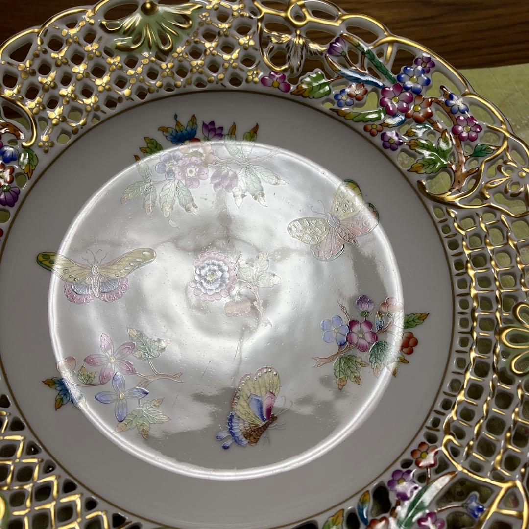 ヘレンド　ヴィクトリアブーケ　透かしプレート