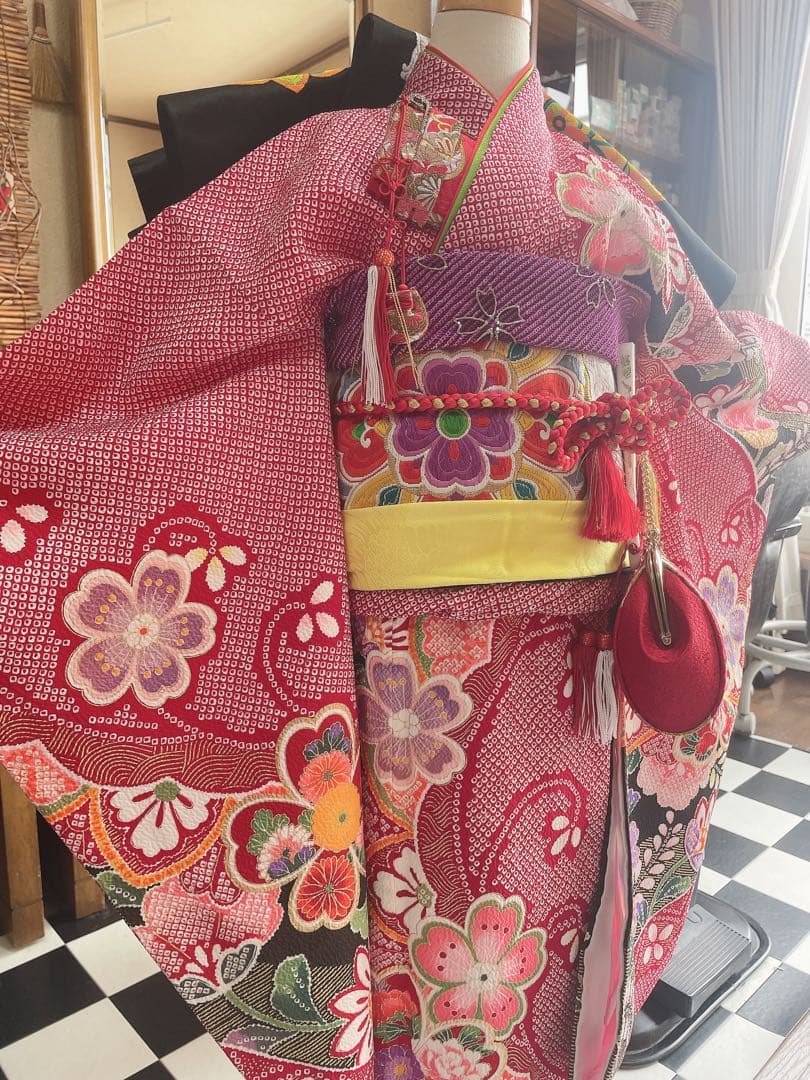 七五三7歳様総絞り柄豪華お着物フルセット