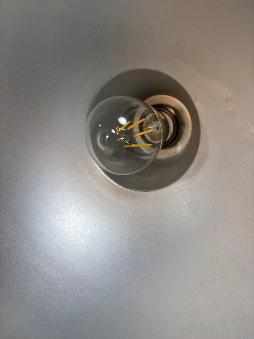 シルバー ドーム型 吊り下げライト LED電球付 インダストリアルアルミシェード