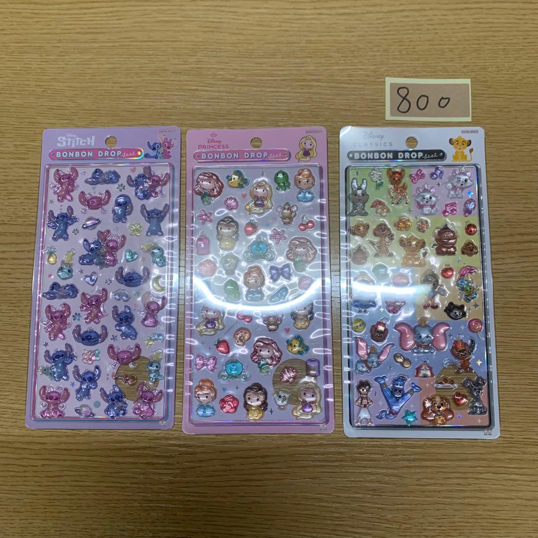 正規品 ボンボンドロップシール スティッチ ディズニープリンセス