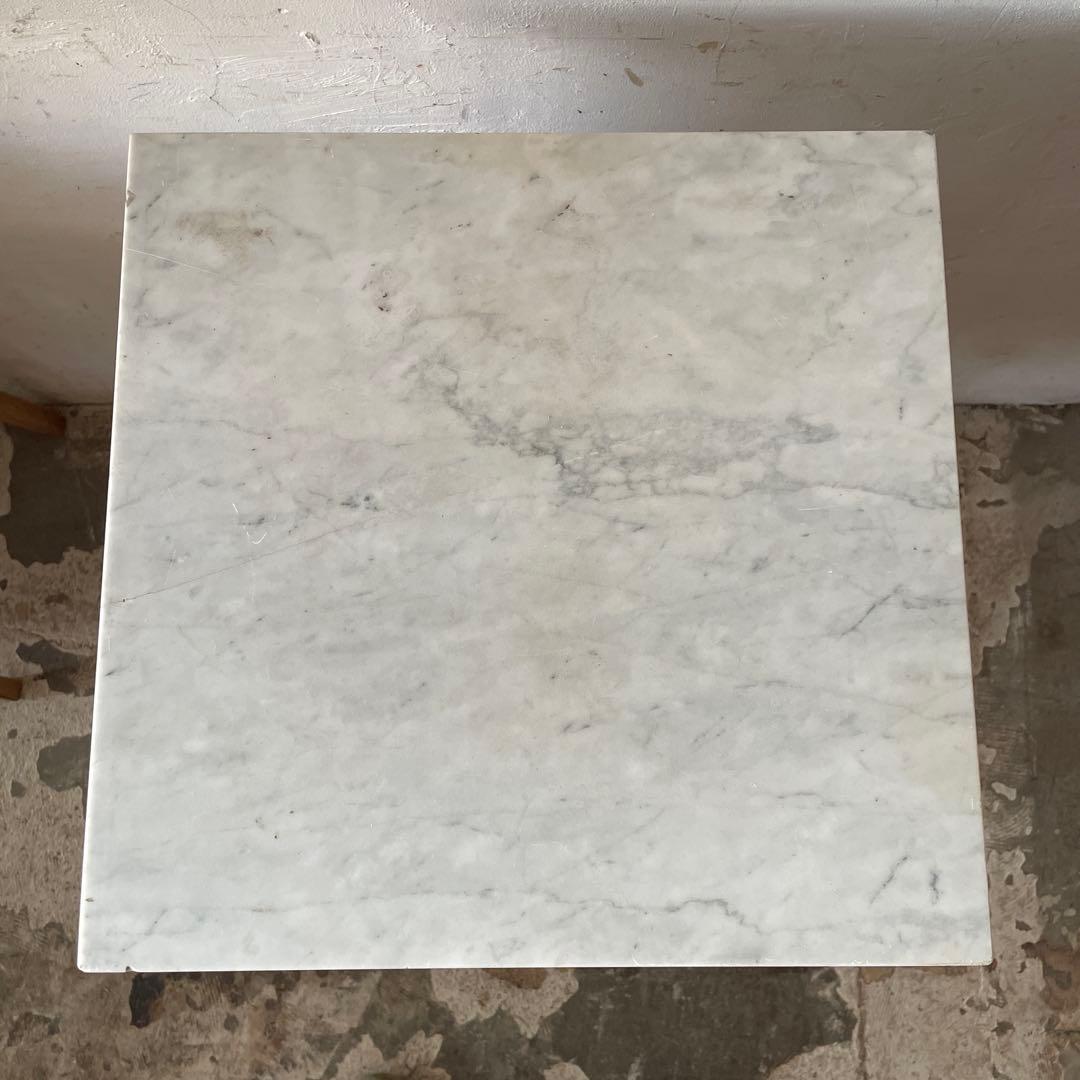 ビンテージ 大理石ドロワーサイドテーブル ベッドサイドテーブル　剥離