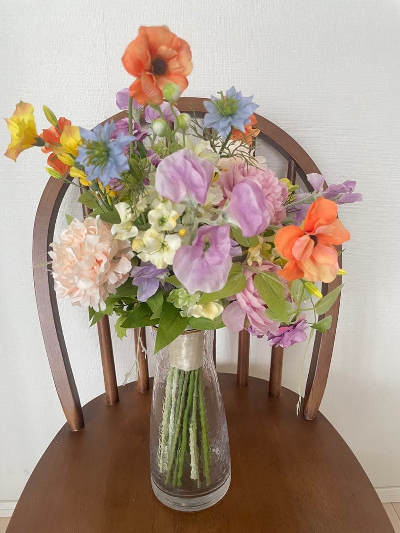 ウェディングブーケ　アーティフィシャルフラワーブーケ　カラフルブーケ